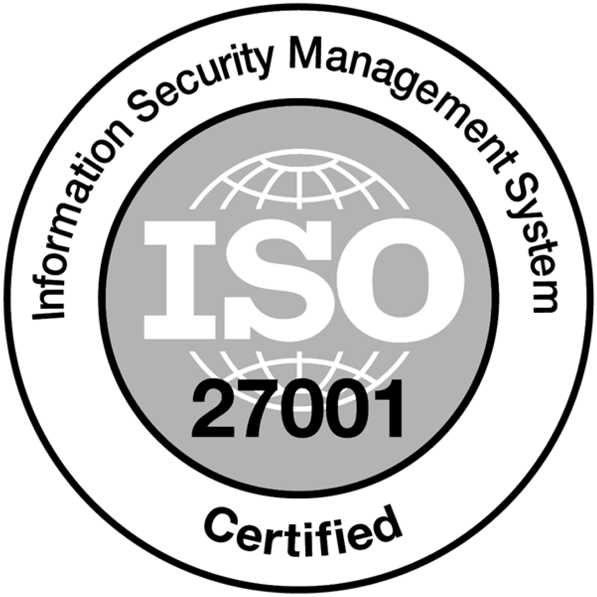 ISO/IEC 27001 information security management certification badge